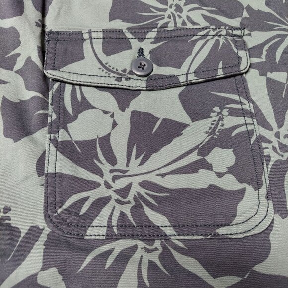 Mutual Weave Men's Blue Balsam Hibiscus Chino Board Shorts - Picture 3 of 8